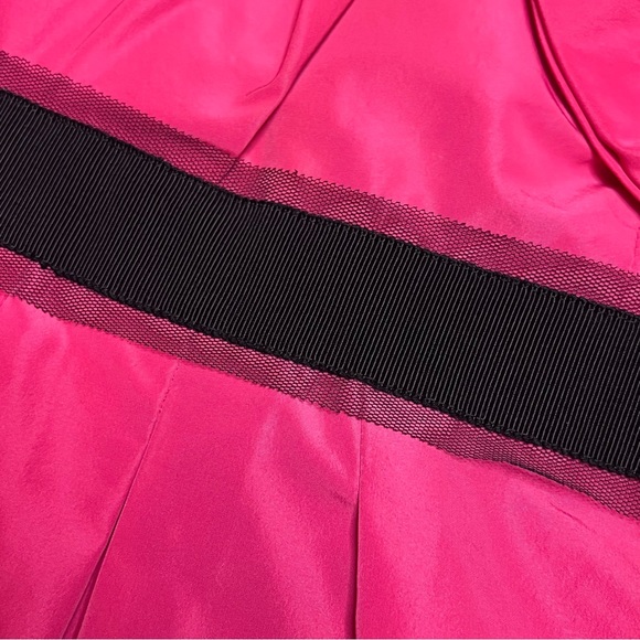 NWT BCBGMaxAzria Size 4 Strapless Cocktail Dress Mini Bow Sheath Neon Pink y2k - Picture 4 of 11